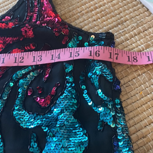 Vintage Nite Line Sequin Silk Lined Tank Size Small - Picture 8 of 8